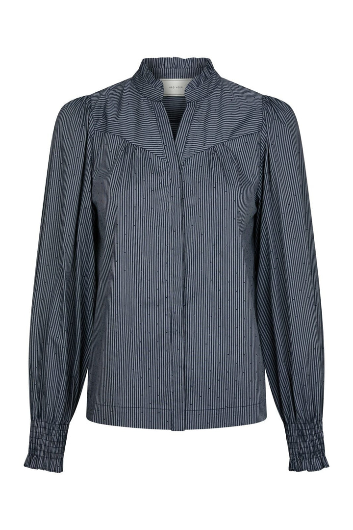 Neo Noir - Astrida Stripe Stone Blouse 167292 - 141 - Navy