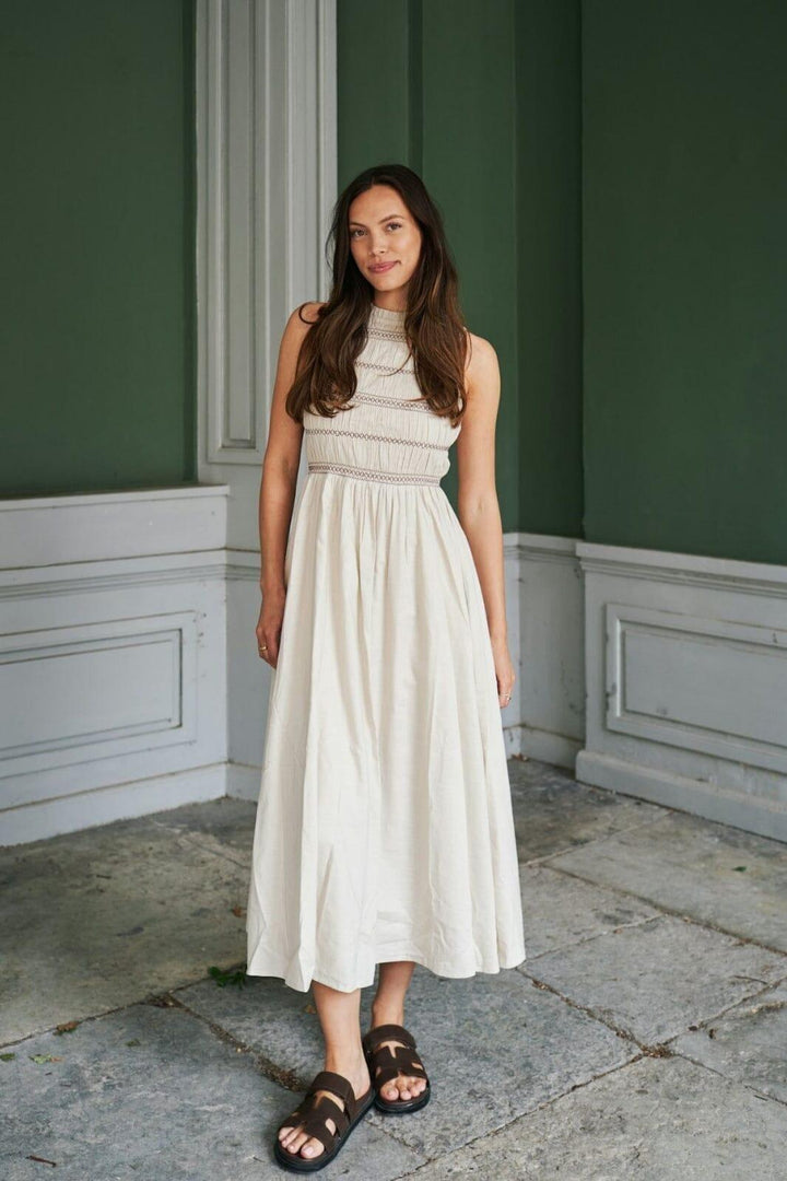 Neo Noir - Atika Deco Smock Dress 166105 - 124 - Ivory Kjoler 