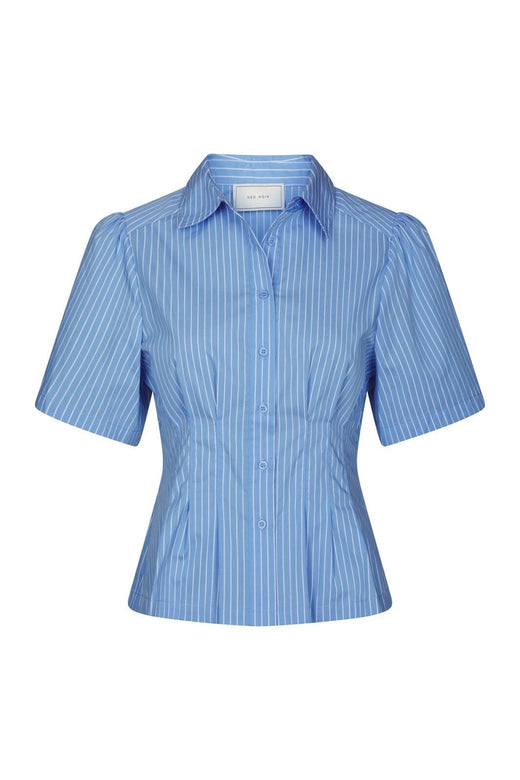 Neo Noir - Balara Stripe Poplin Shirt 169049 - 145 - Light Blue