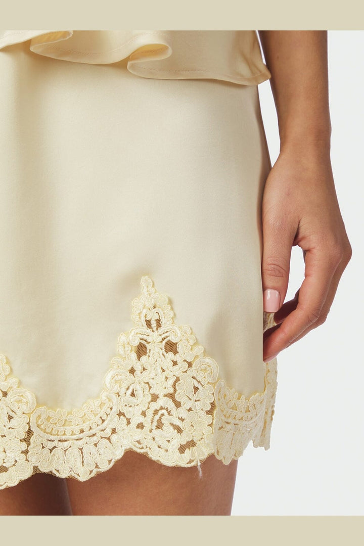 Neo Noir - Benisa Heavy Sateen Skirt 169012 - 191 - Light Yellow