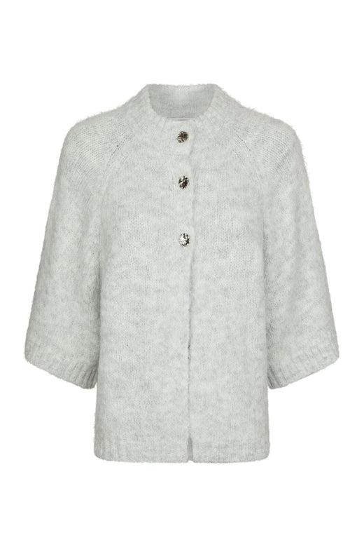 Neo Noir - Benuta Fluffy Knit Cardigan 165816 - 103 - Light Grey Melange Cardigans 