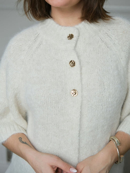 Neo Noir - Benuta Fluffy Knit Cardigan 165816 - 121 - Off White Cardigans 