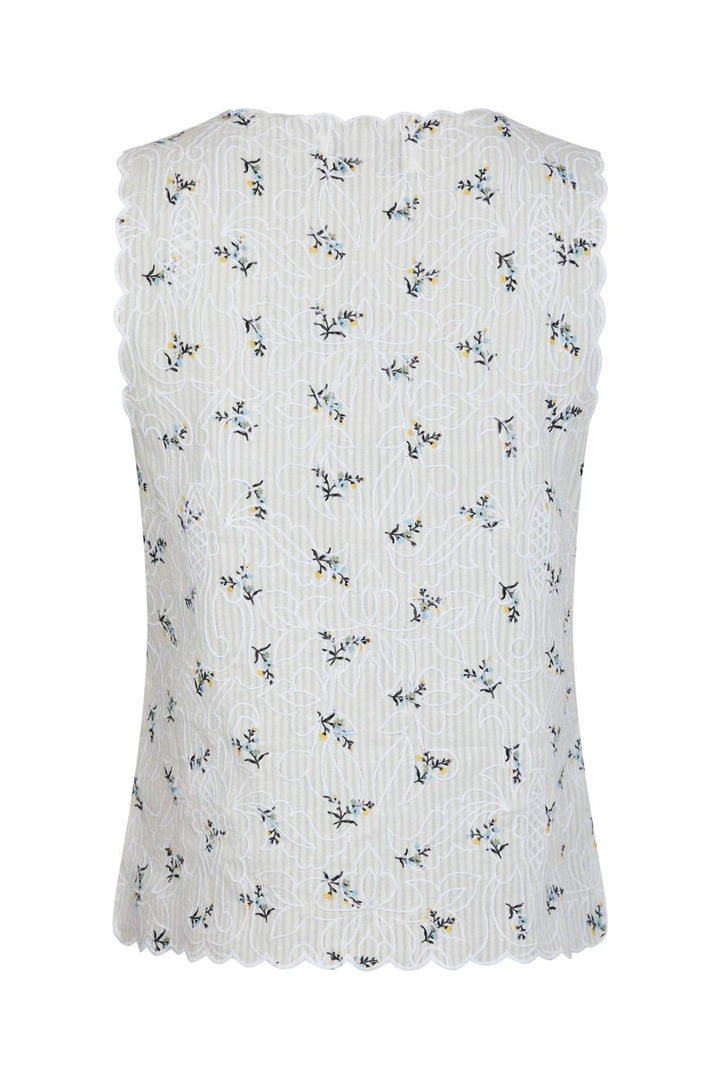 Neo Noir - Bibi Embroidery Print Top 165122 - 121 - Off White