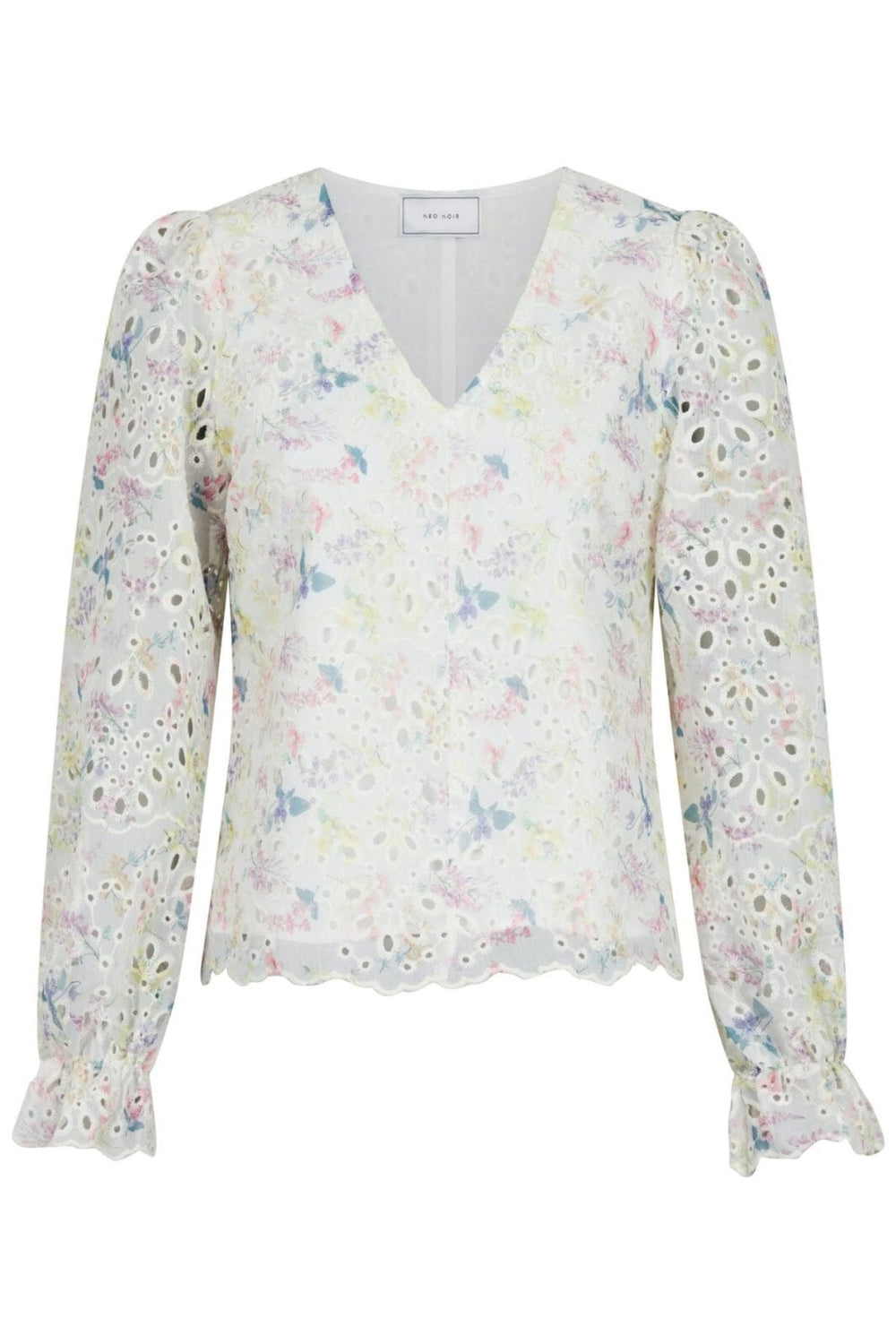 Neo Noir - Candice Embroidery Blouse - Creme Bluser 