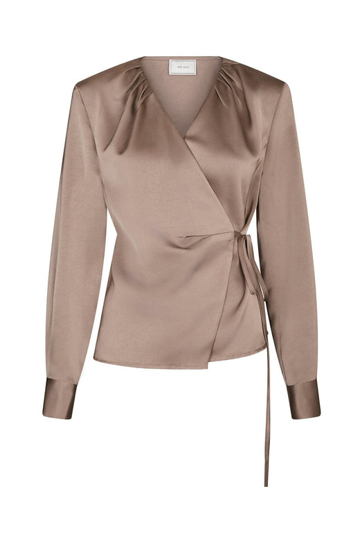 Neo Noir - Caprina Heavy Sateen Blouse 166961 - 811 - Dark Taupe