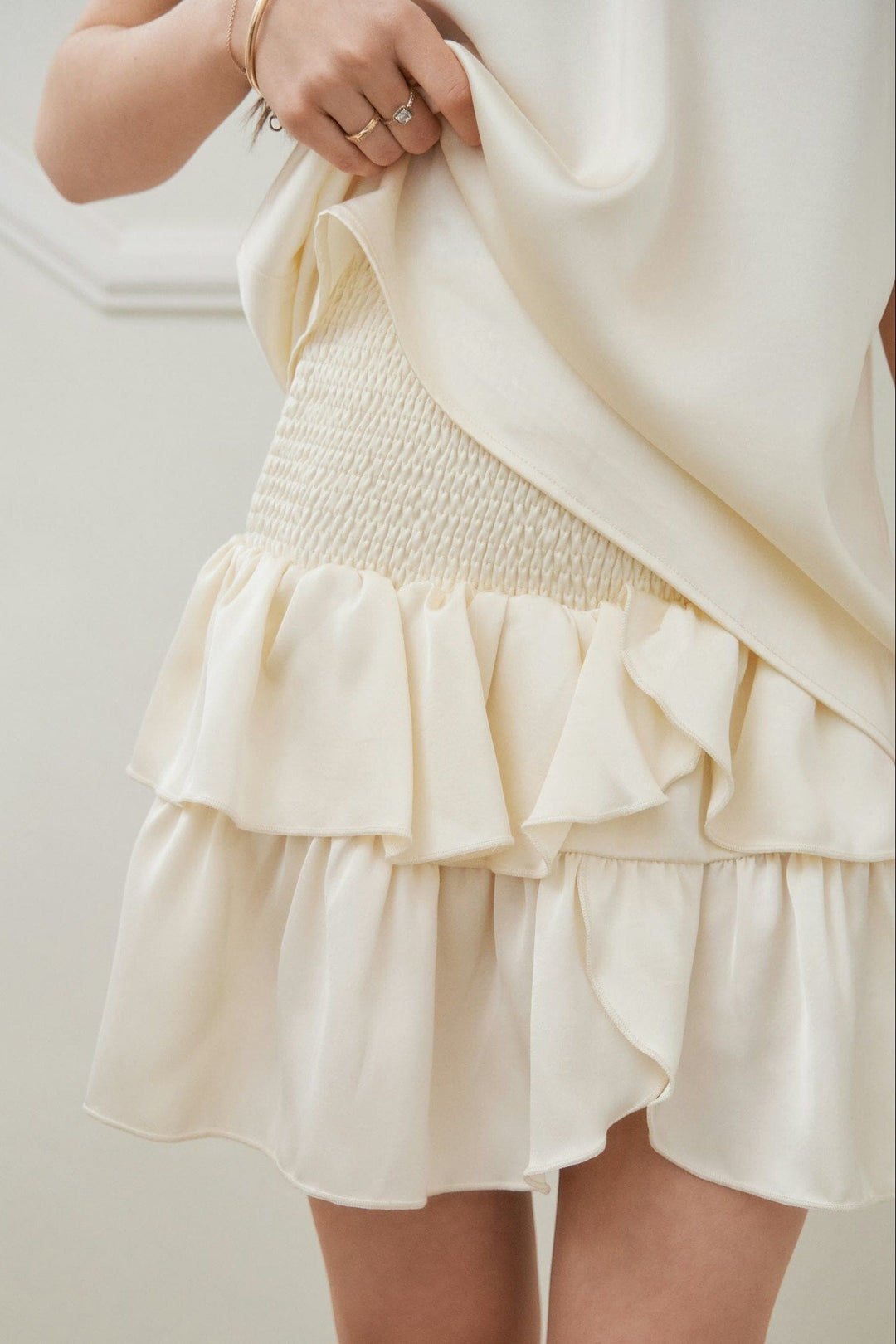 Neo Noir - Carin Heavy Sateen Skirt 161994 - 621 - Pearl Nederdele 