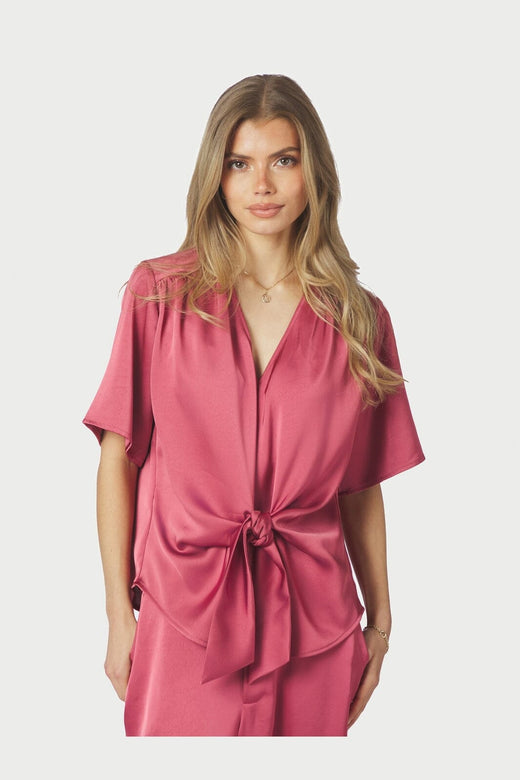 Neo Noir - Casadia Heavy Sateen Blouse 165695 - 430 - Cherry Pink