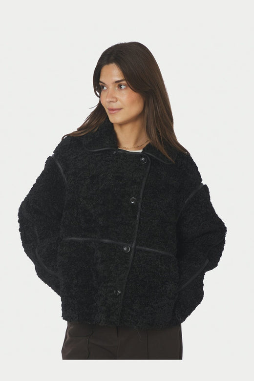 Neo Noir - Castor Faux Fur Jacket 164862 - 100 - Black
