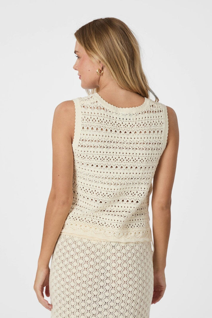 Neo Noir - Catana Crochet Knit Top 165990 - 122 - Creme