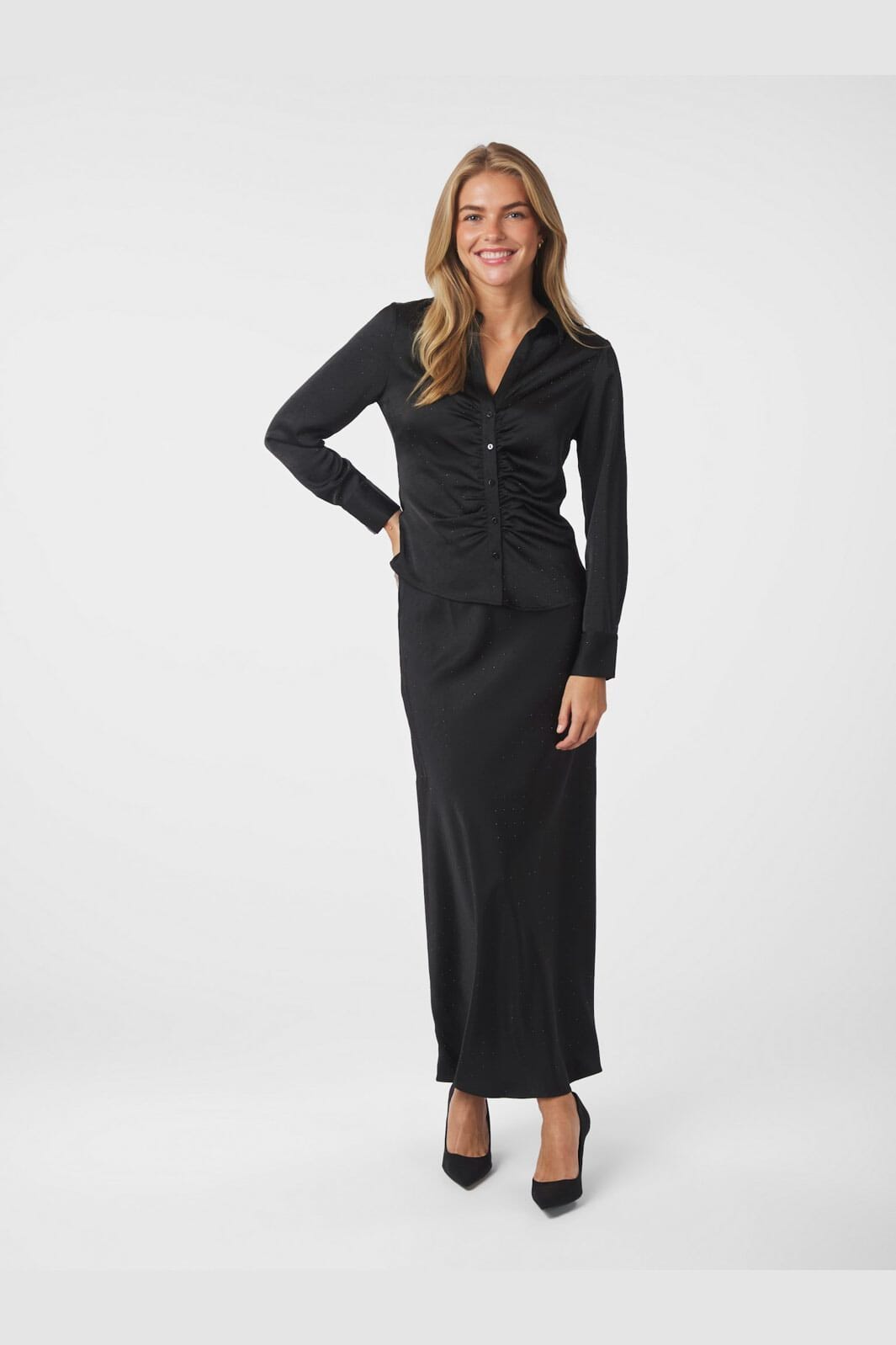 Neo Noir - Christy Heavy Sateen Bedaz Shirt 166892 - 100 - Black