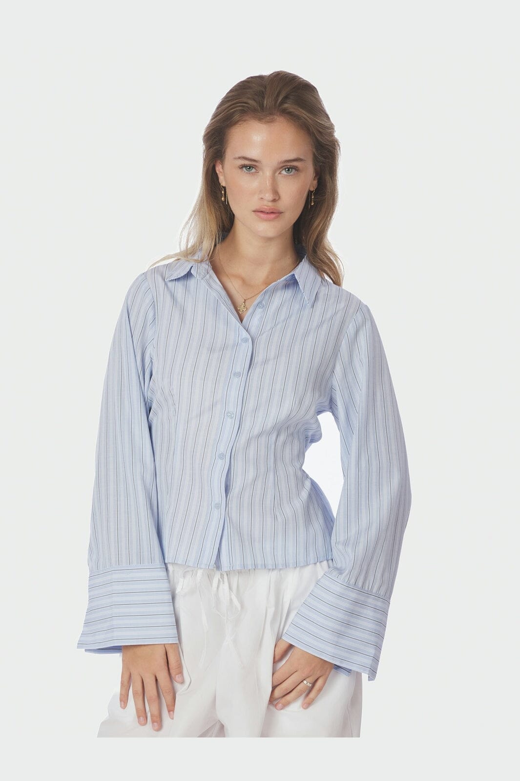 Neo Noir - Clarida Double Stripe Shirt 168388 - 145 - Light Blue