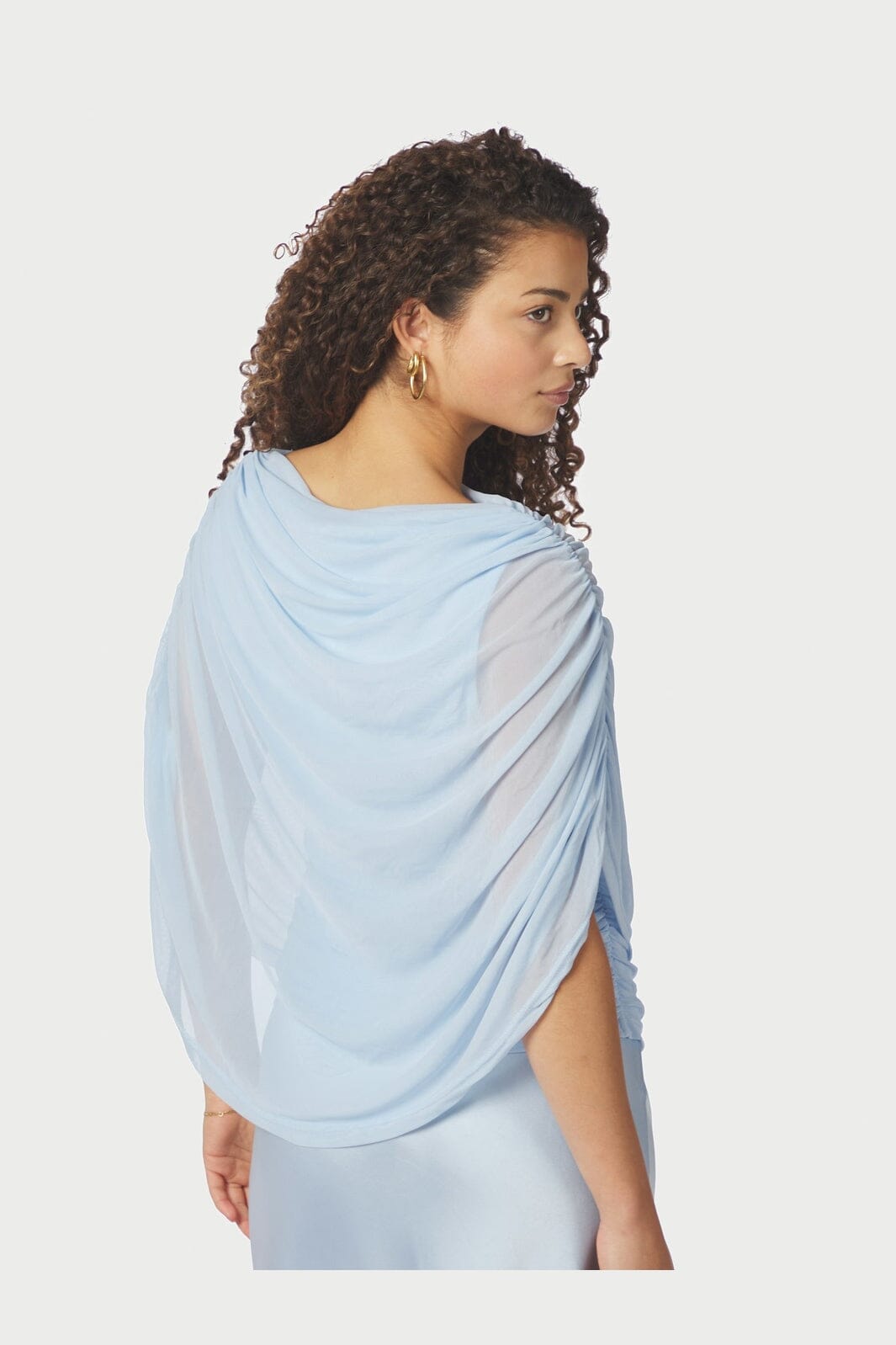 Neo Noir - Cottuna Drapy Mesh Top 167205 - 145 - Light Blue