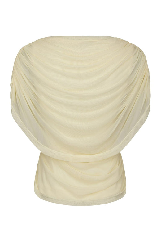 Neo Noir - Cottuna Drapy Mesh Top 167205 - 191 - Light Yellow