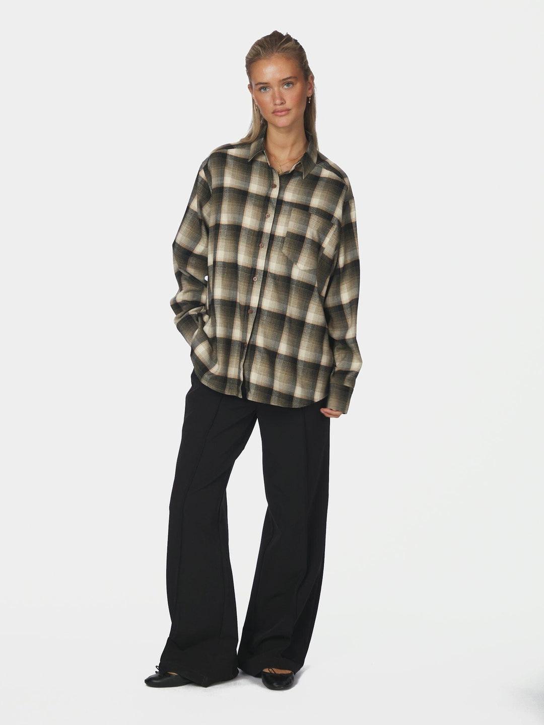 Neo Noir - Dalma Flannel Check Shirt 171678 - 151 - Army Skjorter 