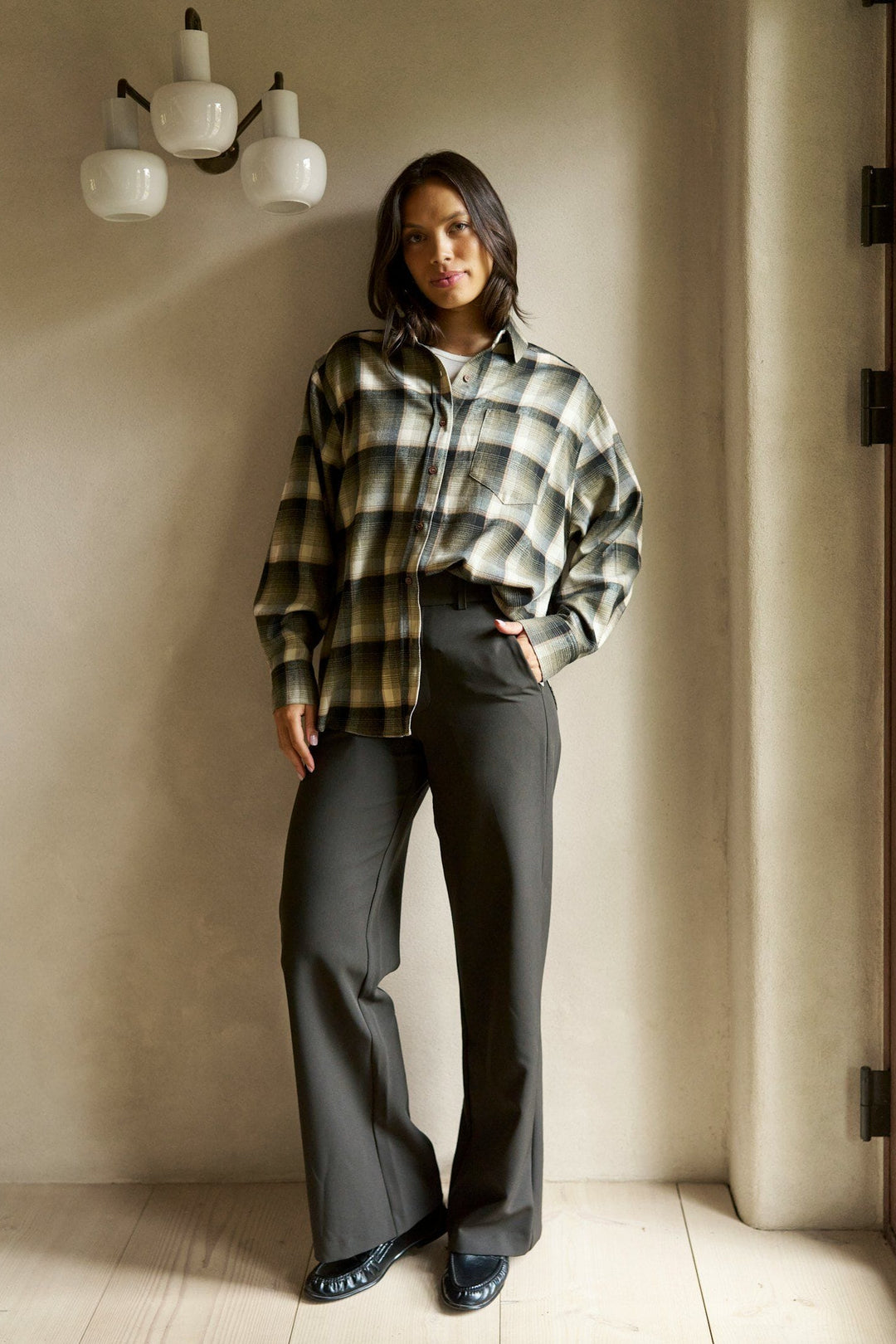 Neo Noir - Dalma Flannel Check Shirt 171678 - 151 - Army Skjorter 