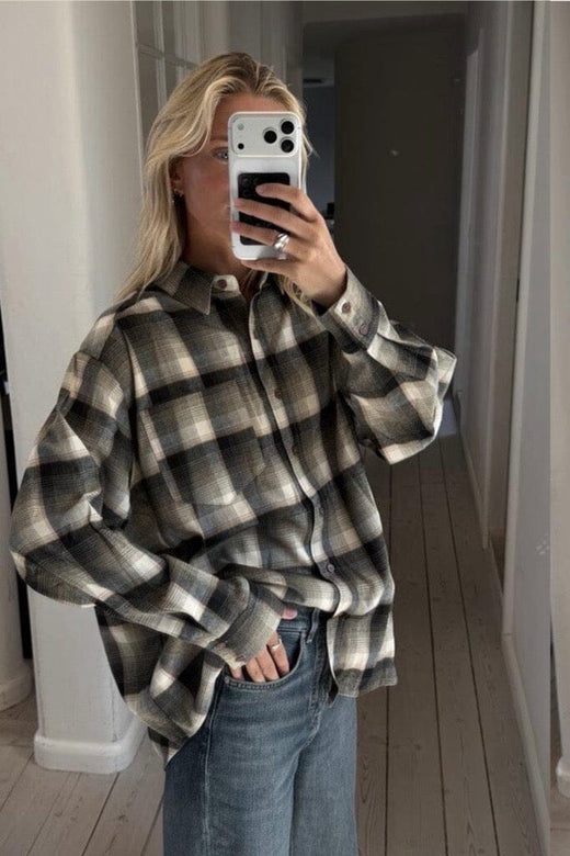 Neo Noir - Dalma Flannel Check Shirt 171678 - 151 - Army Skjorter 
