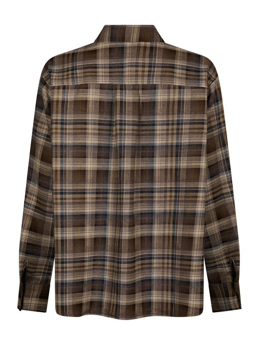 Neo Noir - Dalma Flannel Check Shirt 171678 - 811 - Dark Taupe Skjorter 