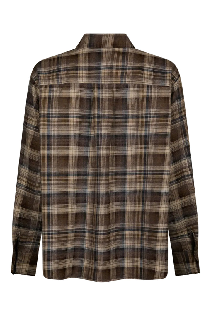 Neo Noir - Dalma Flannel Check Shirt 171678 - 811 - Dark Taupe Skjorter 
