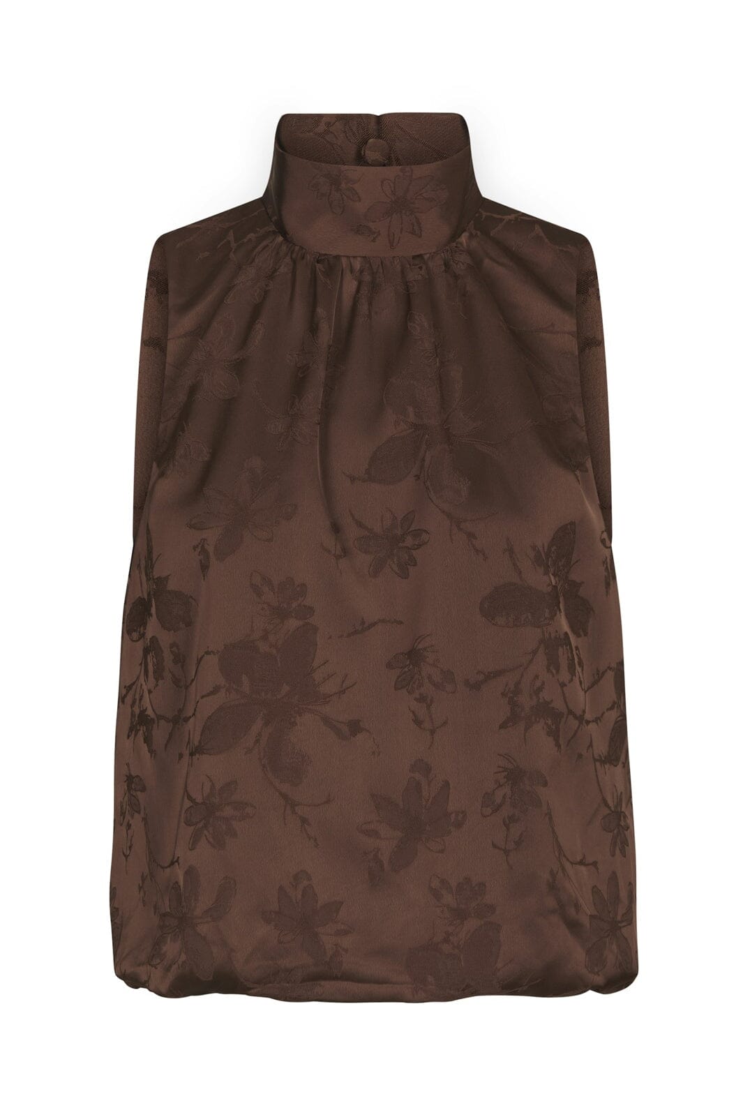 Neo Noir - Darcy Floral Satin Top 170804 - 676 - Dark Brown