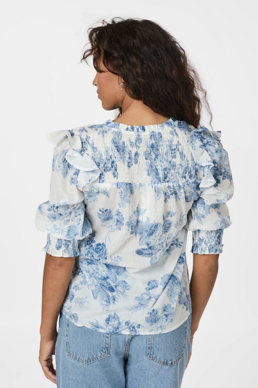 Neo Noir - Davina Flower Flow Blouse 165883 - 145 - Light Blue