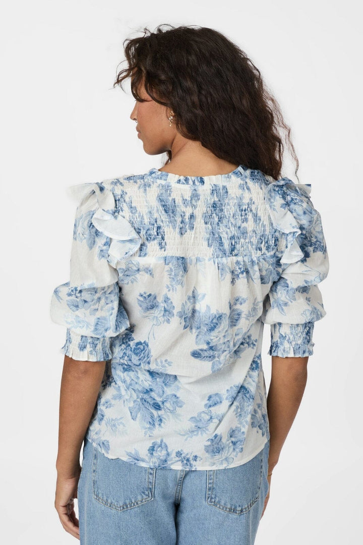 Neo Noir - Davina Flower Flow Blouse 165883 - 145 - Light Blue