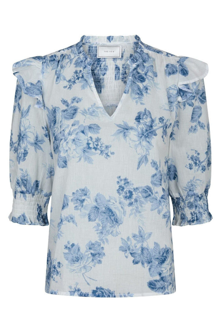 Neo Noir - Davina Flower Flow Blouse 165883 - 145 - Light Blue