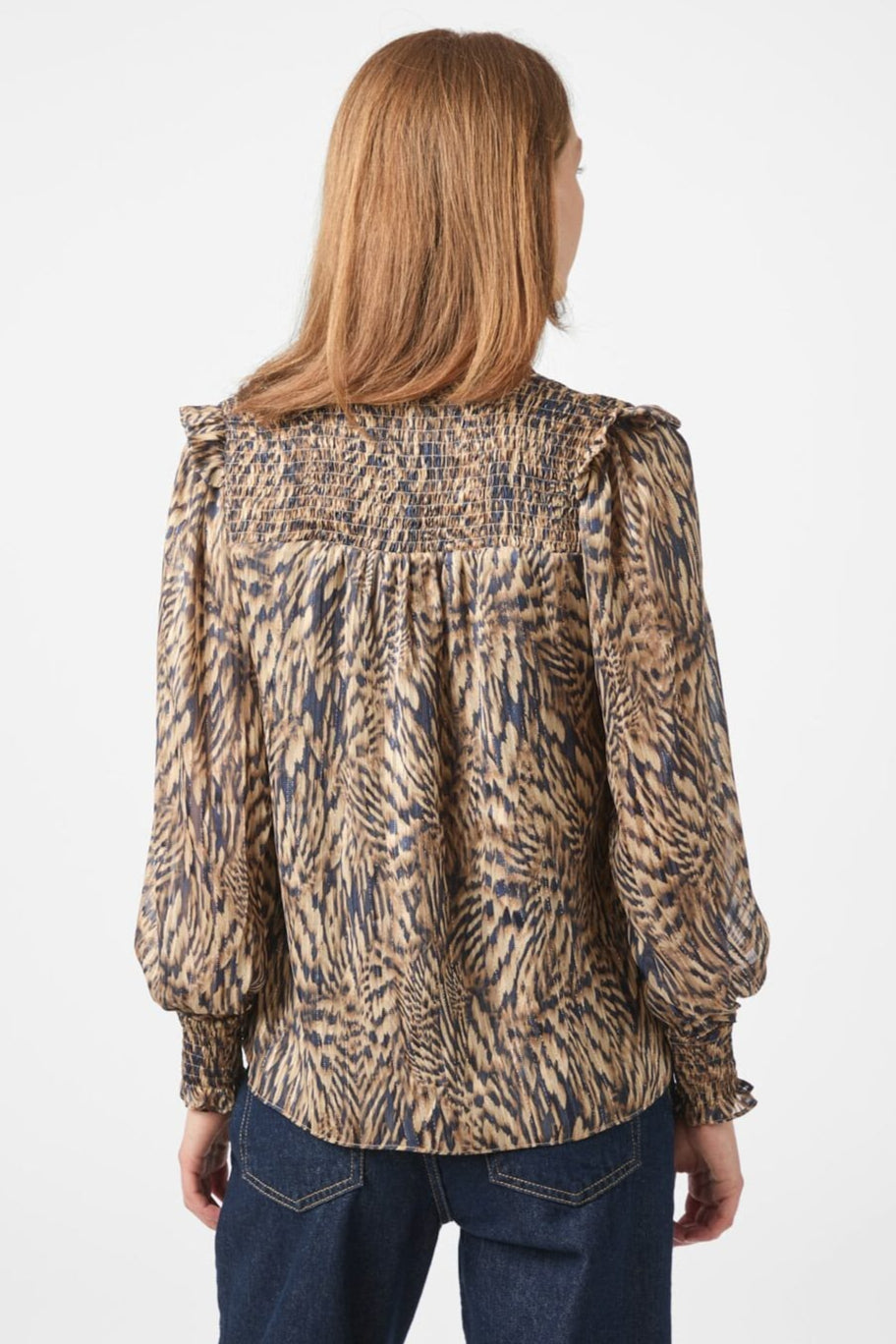 Neo Noir - Davina Pattern Blouse 166259 - 543 - Camel
