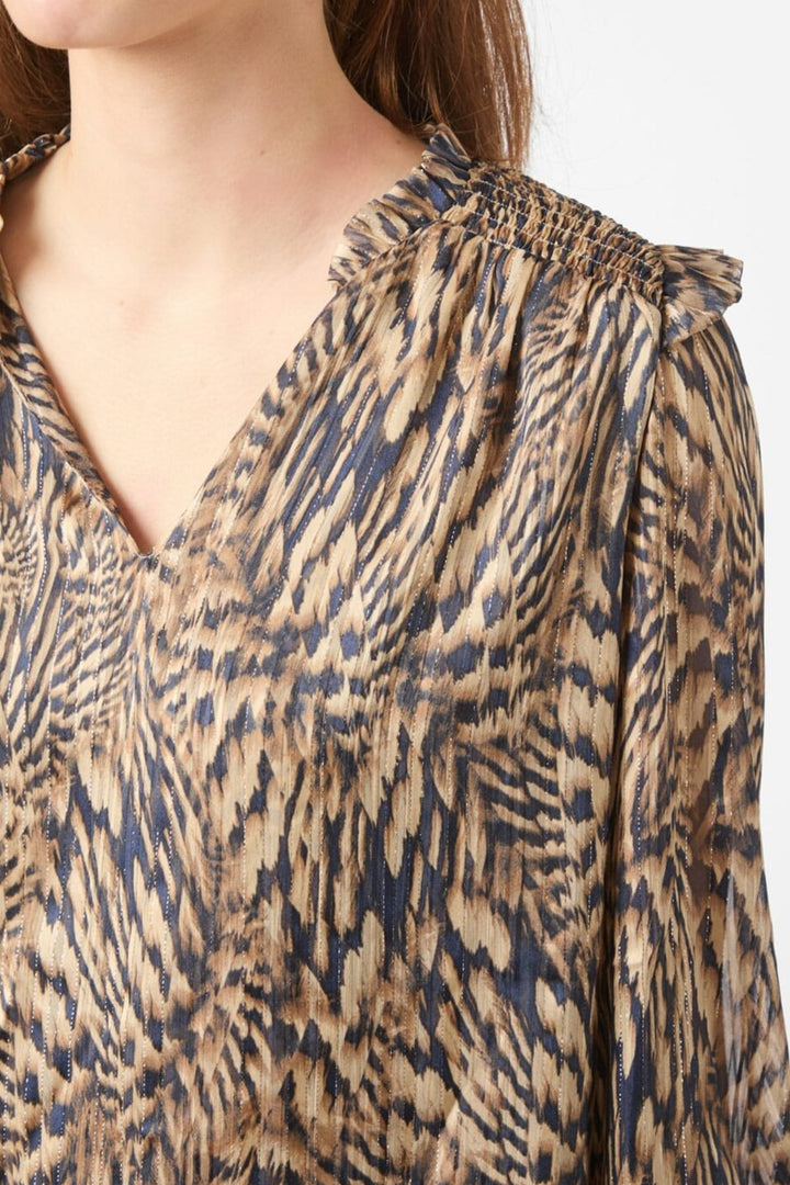 Neo Noir - Davina Pattern Blouse 166259 - 543 - Camel
