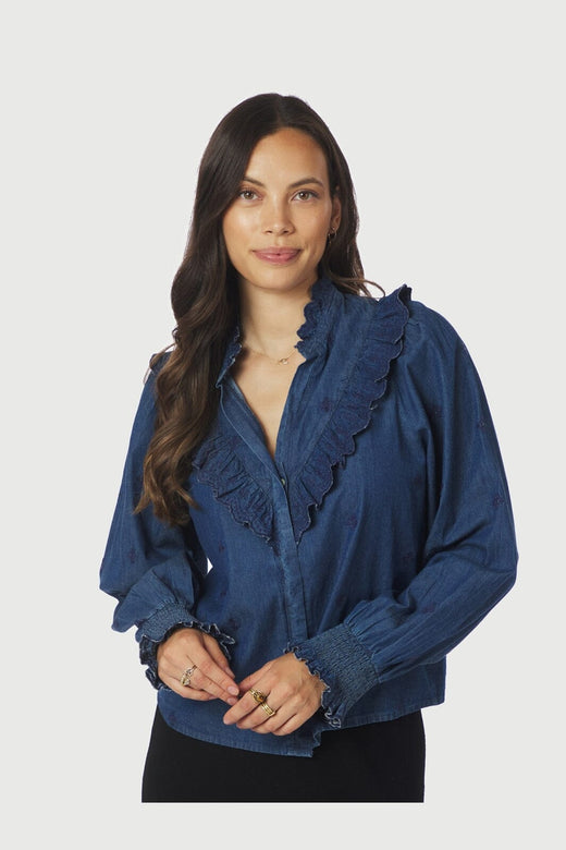 Neo Noir - Degas Denim Blouse 166229 - 140 - Blue