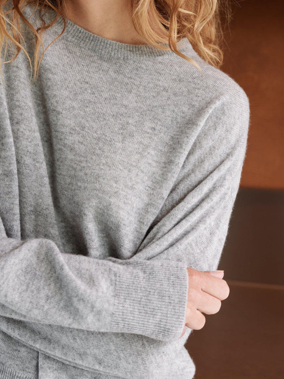 Neo Noir - Detri Wool Knit Blouse 167774 - 133 - Grey Melange Bluser 