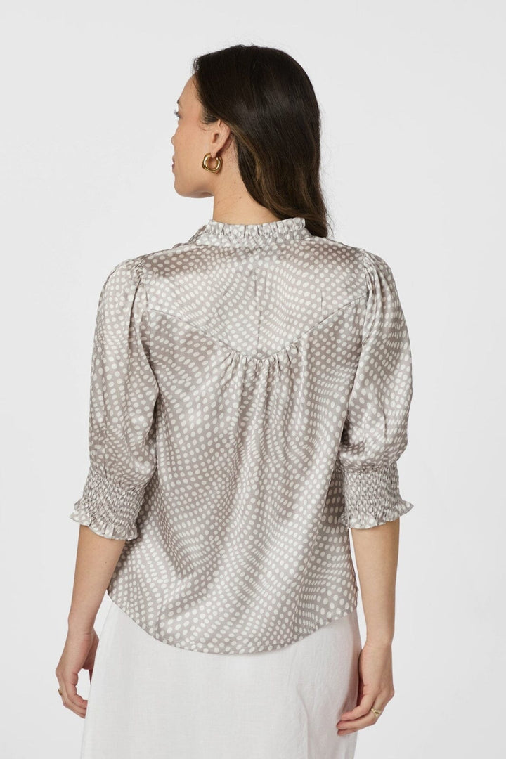 Neo Noir - Diana Vibrant Dot Blouse 163423 - 661 - Light Taupe