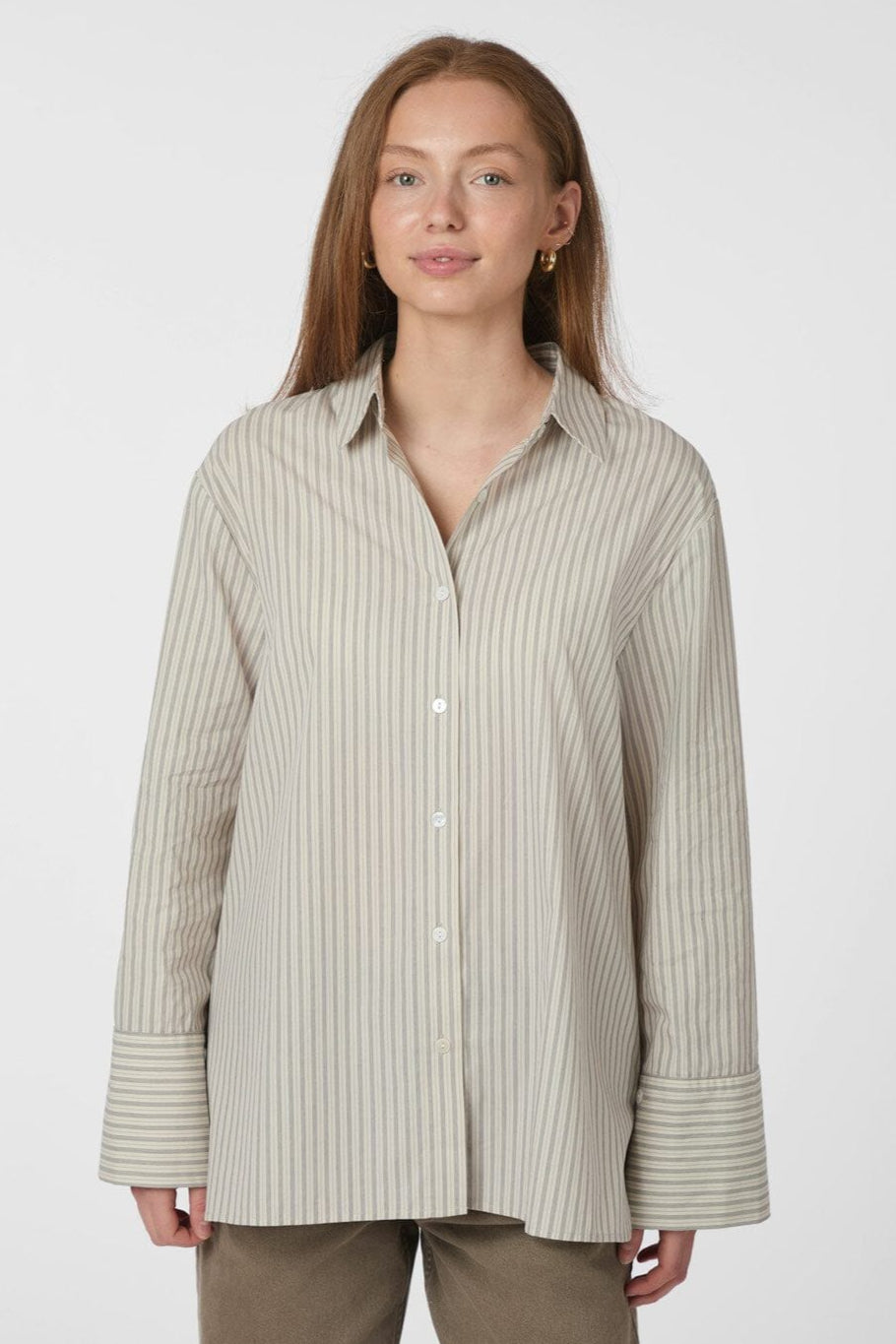 Neo Noir - Dita Double Stripe Shirt 166420 - 122 - Creme