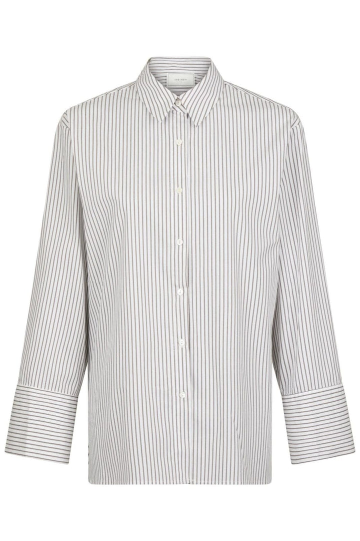 NEO NOIR Dita Striped Line Shirt Dark Brown