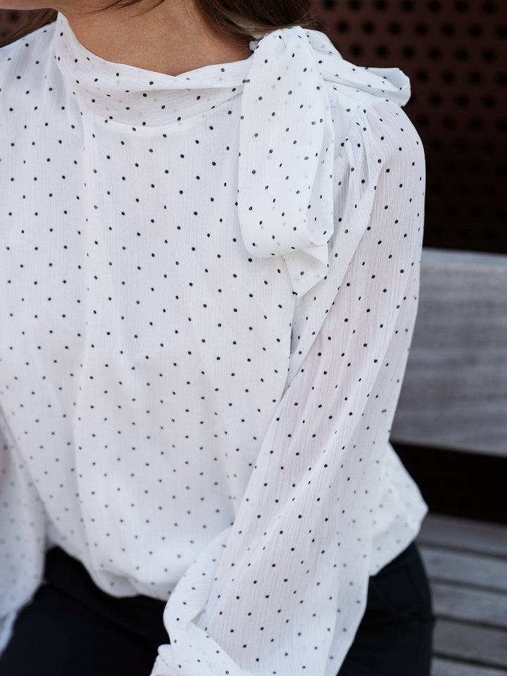 Neo Noir - Dorellie Dot Blouse 170169 - 121 - Off White Bluser 