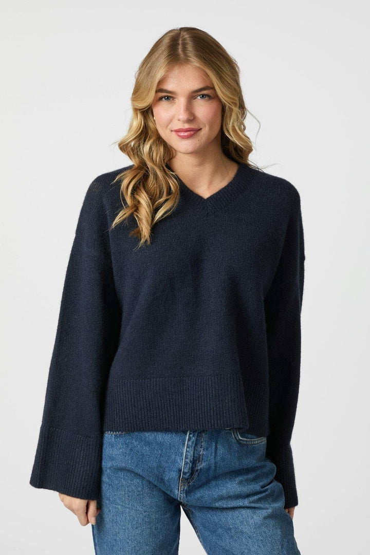 Neo Noir - Dova Knit Blouse 164912 - 141 - Navy