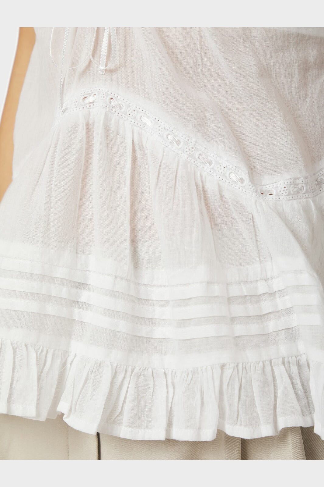 Neo Noir - Elvena S Voile Top 169066 - 120 - White