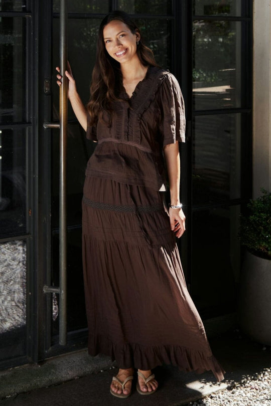 Evienne S Voile Top - Dark Brown