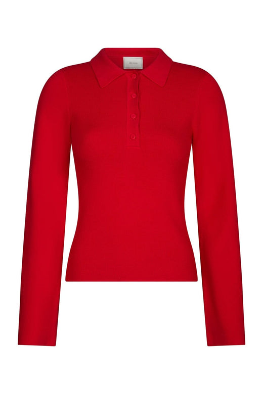 Neo Noir - Fannya Ls Solid Knit Polo 169864 - 160 - Red
