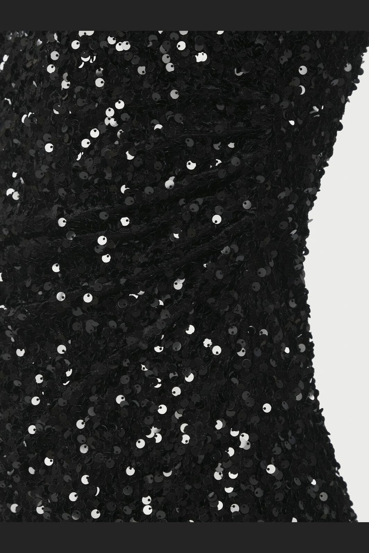 Neo Noir - Fanya Velvet Sequins Dress 167187 - 100 - Black