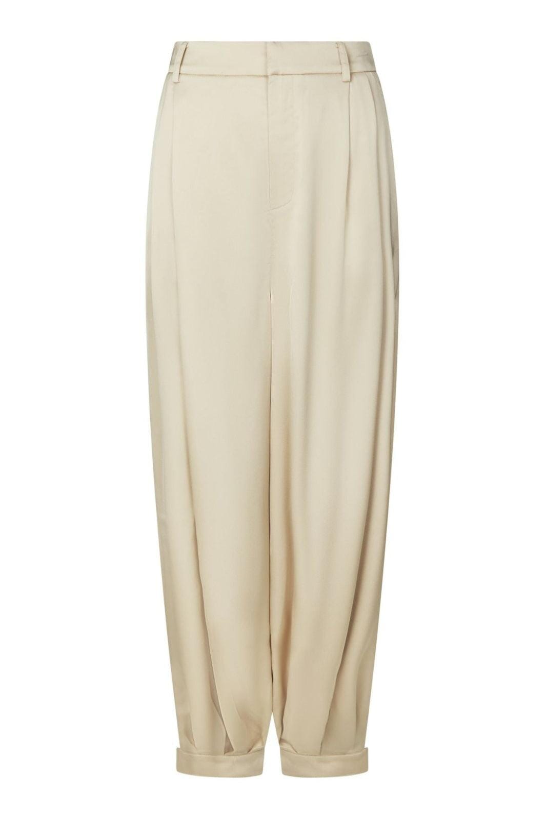 Neo Noir - Fayla Drapy Satin Balloon Pants 167418 - 125 - Dark Sand Bukser 