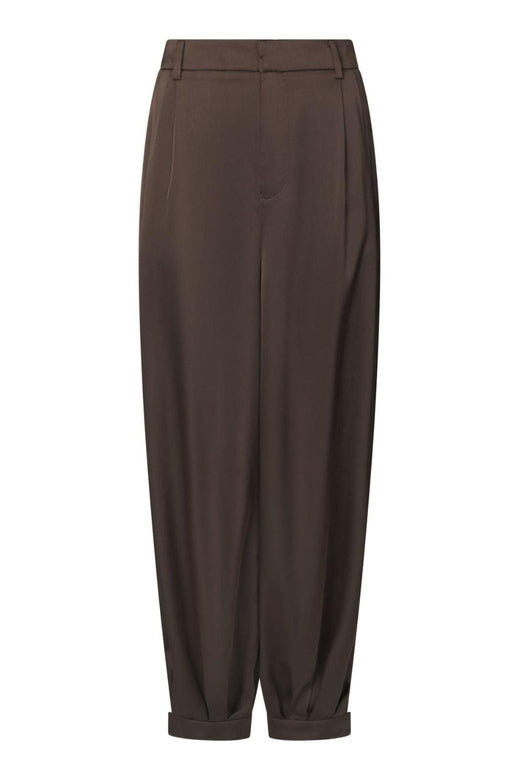 Neo Noir - Fayla Drapy Satin Balloon Pants 167418 - 676 - Dark Brown Bukser 