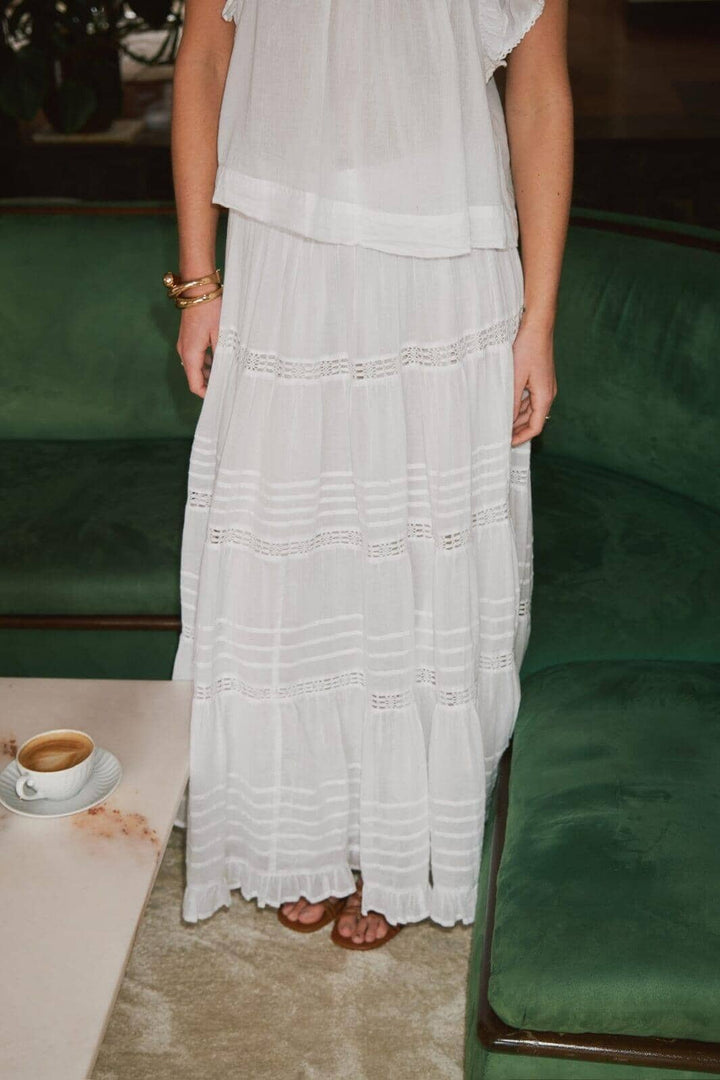 Neo Noir - Felicia S Voile Skirt - White Nederdele 