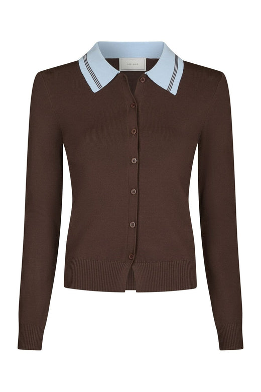 Neo Noir - Filiana Contrast Polo Blouse 168935 - 210 - Brown