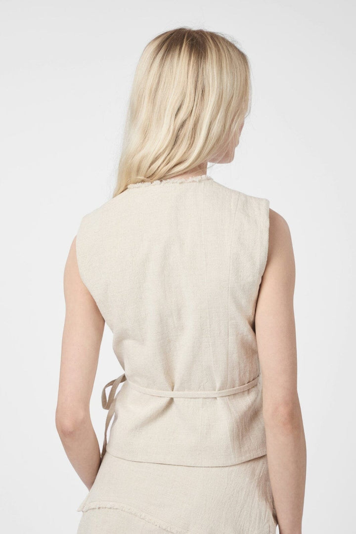 Neo Noir - Filora Ramie Wrap Waistcoat 166243 - 815 - Natural