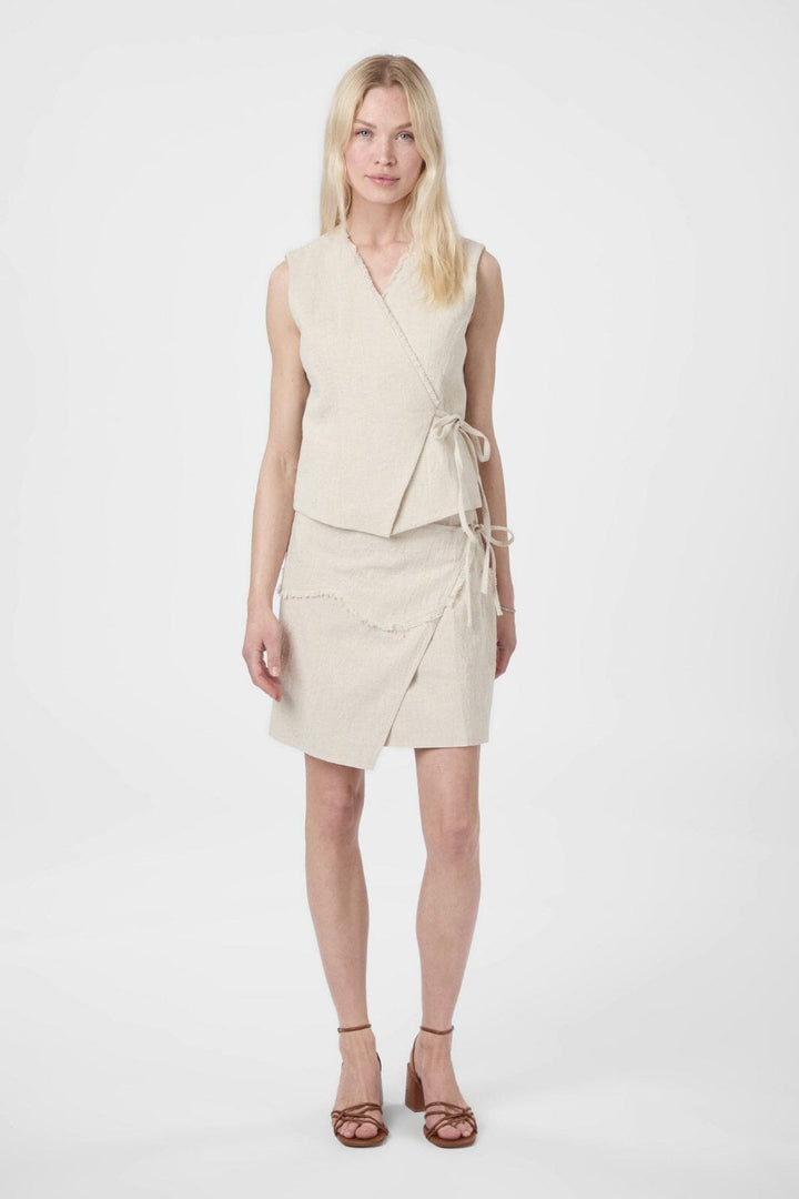 Neo Noir - Filora Ramie Wrap Waistcoat 166243 - 815 - Natural
