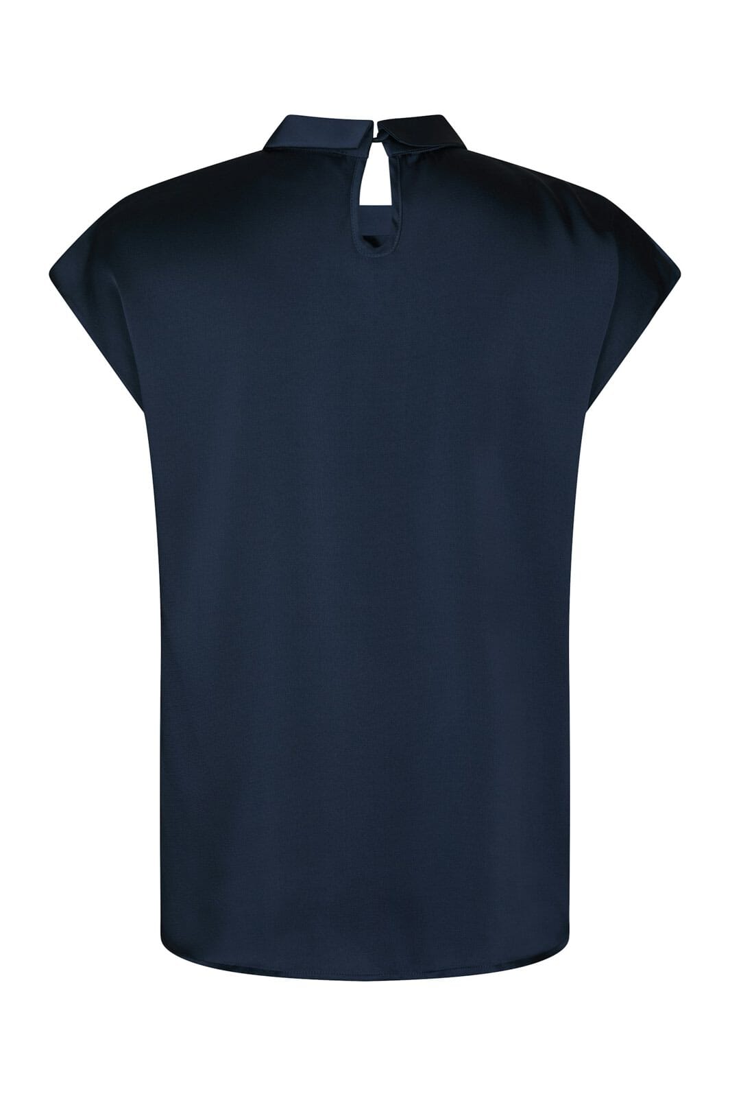 Neo Noir - Fleur Drapy Satin Blouse 160990 - 141 - Navy
