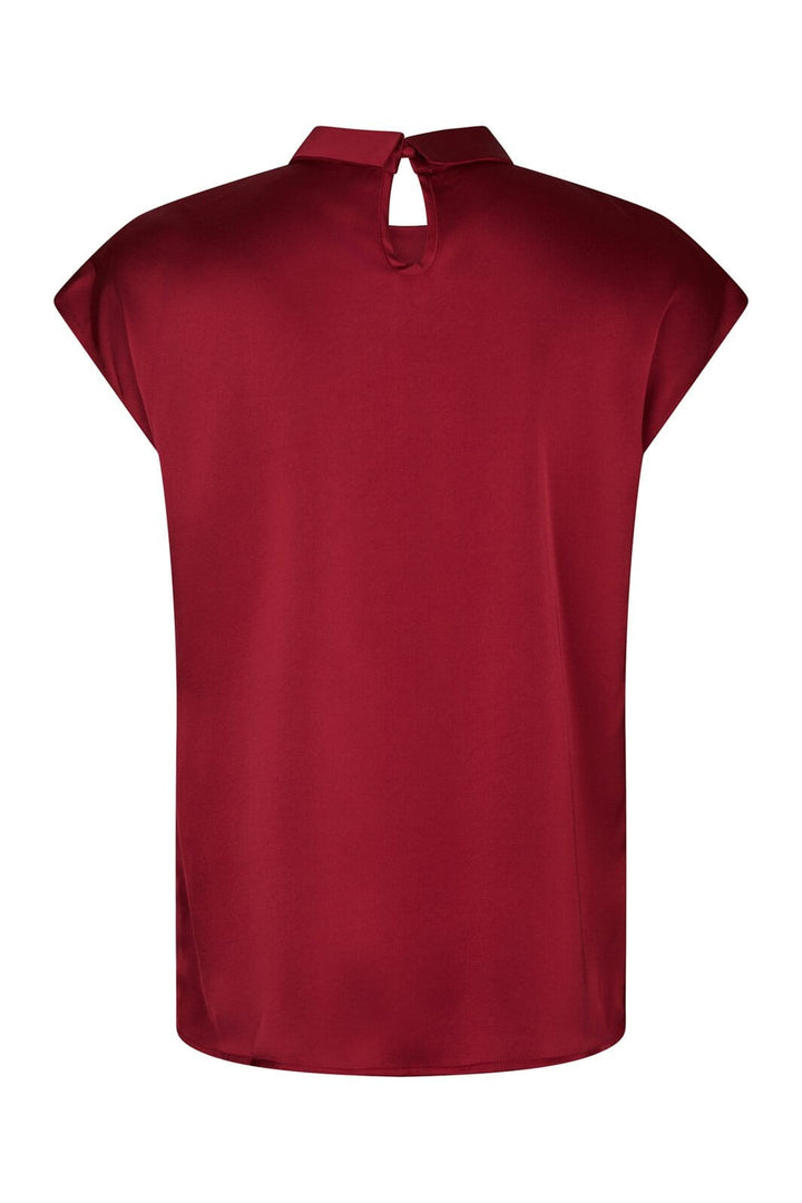 Neo Noir - Fleur Drapy Satin Blouse 160990 - 682 - Wine