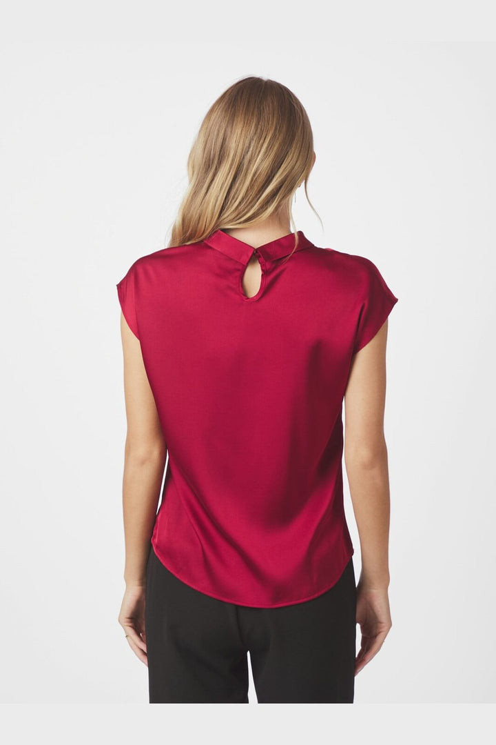 Neo Noir - Fleur Drapy Satin Blouse 160990 - 682 - Wine