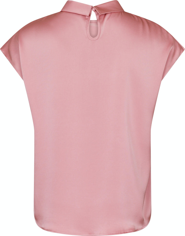 Neo Noir - Fleur Drapy Satin Blouse - Light Pink