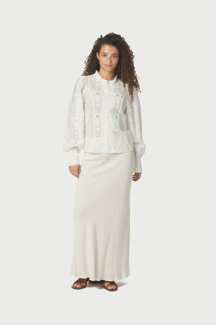 Neo Noir - Gilda Embroidery Blouse 167828 - 120 - White